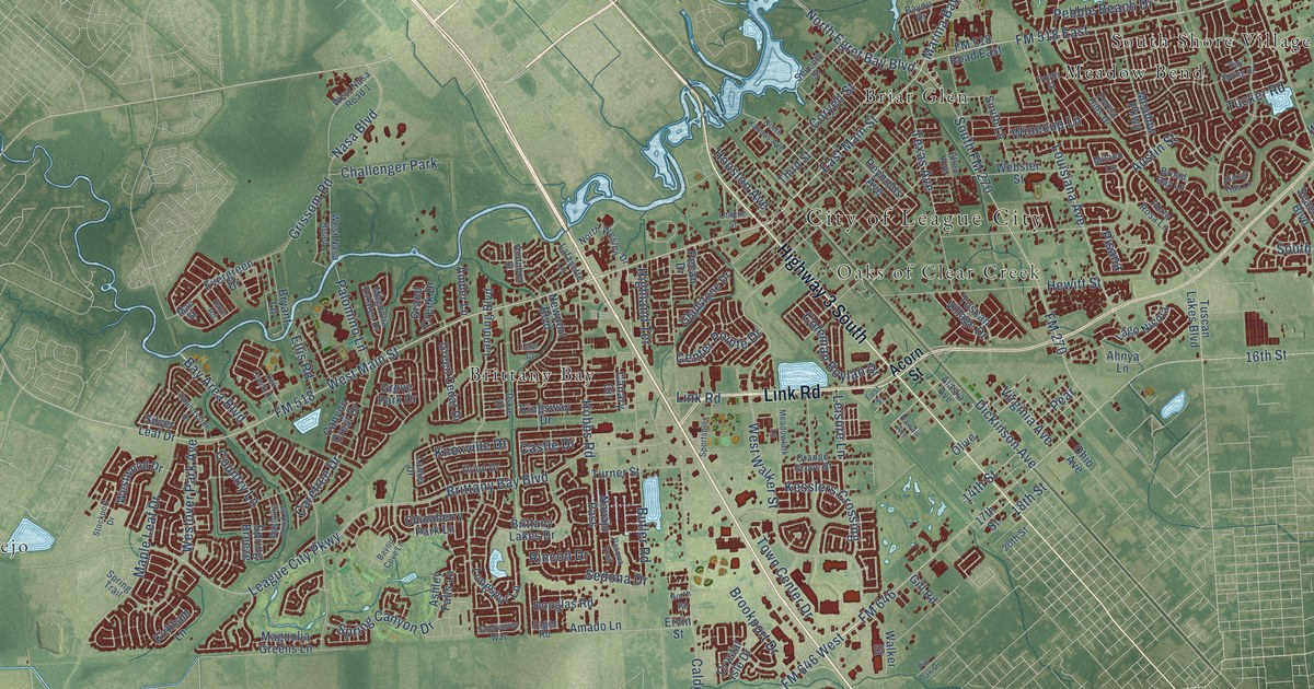 Map of League City, Texas in 2026