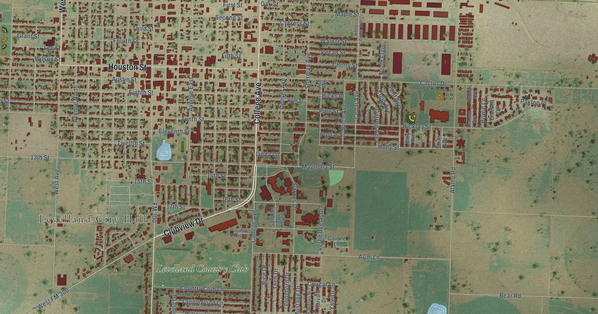 Map of Levelland, Texas in 2026