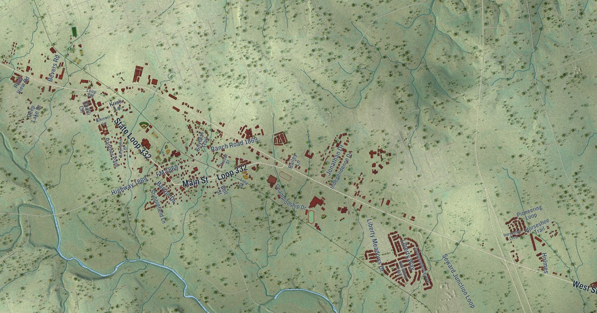 Map of Liberty Hill, Texas in 2026