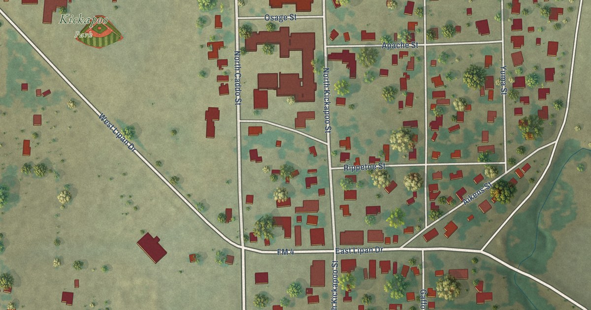 Map of Lipan, Texas in 2026