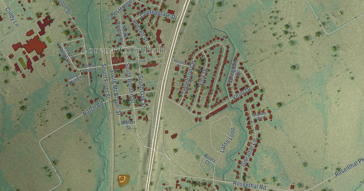 Map of Lorena, Texas in 2026