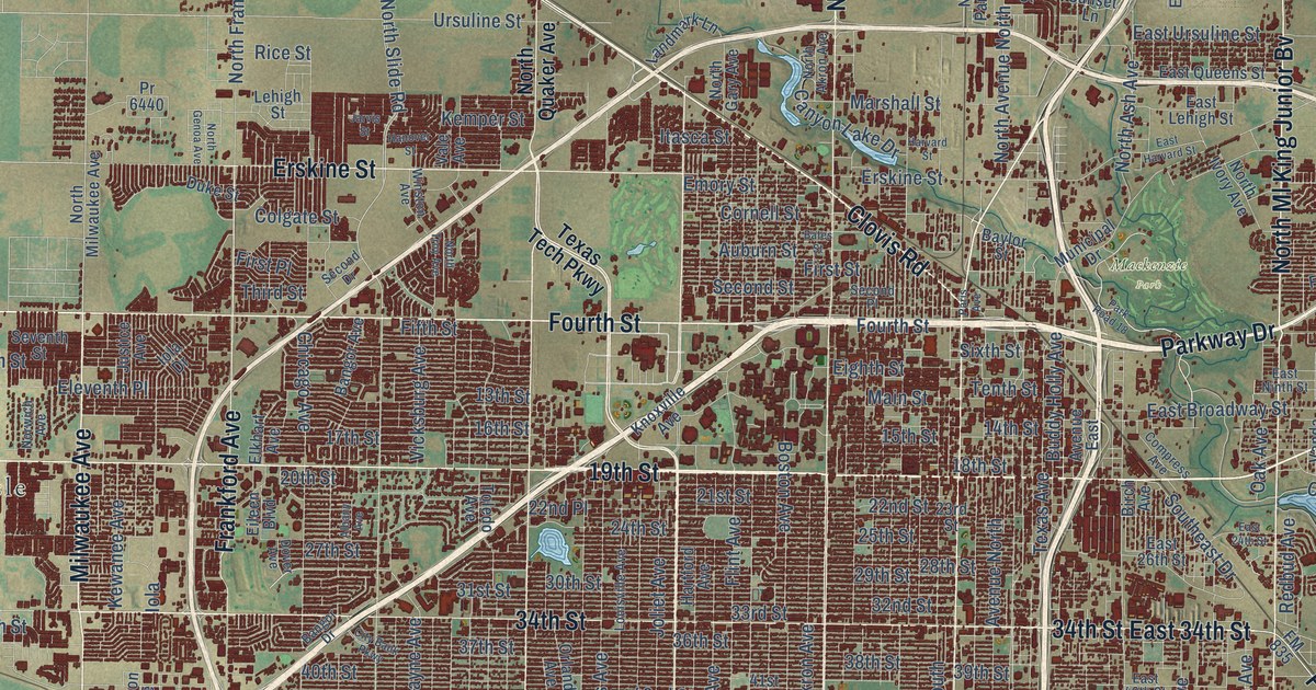 Map of Lubbock, Texas in 2026