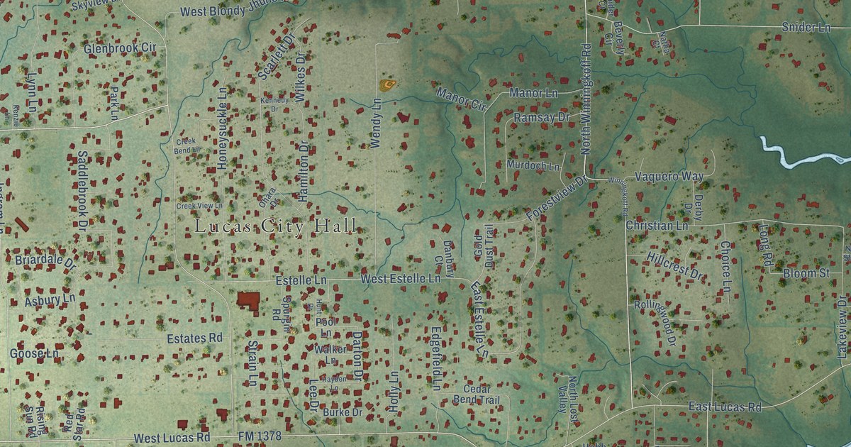 Map of Lucas, Texas in 2026
