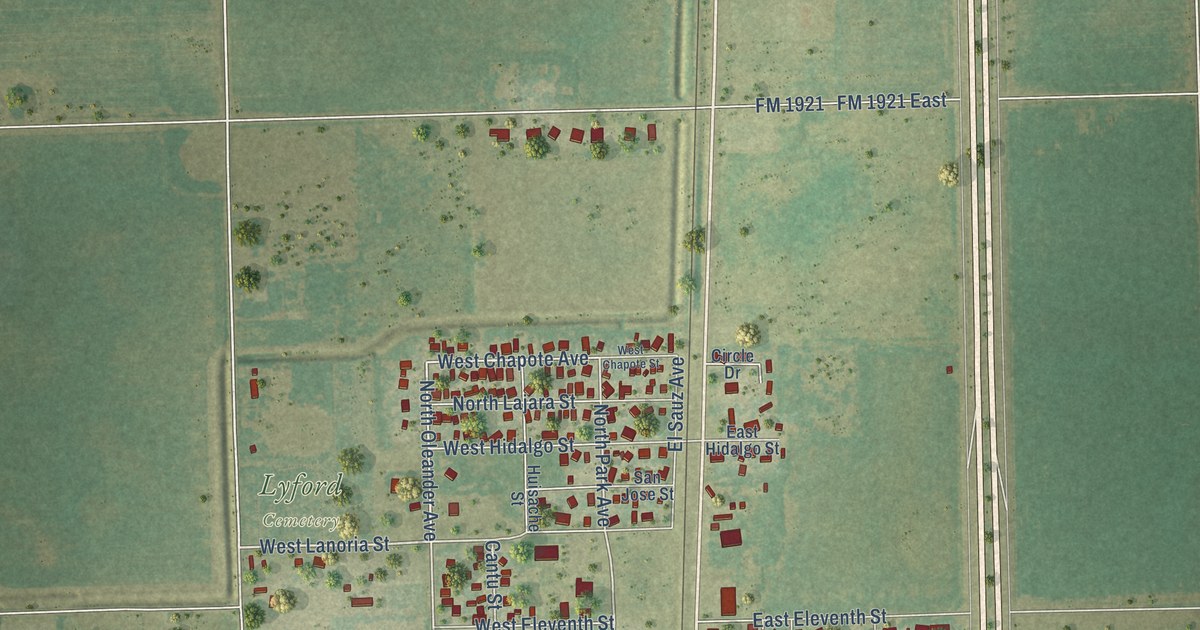 Map of Lyford, Texas in 2026