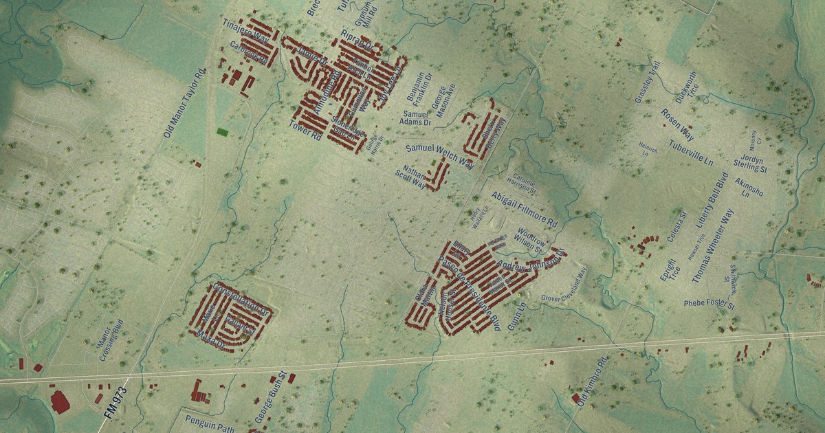 Map of Manor, Texas in 2026