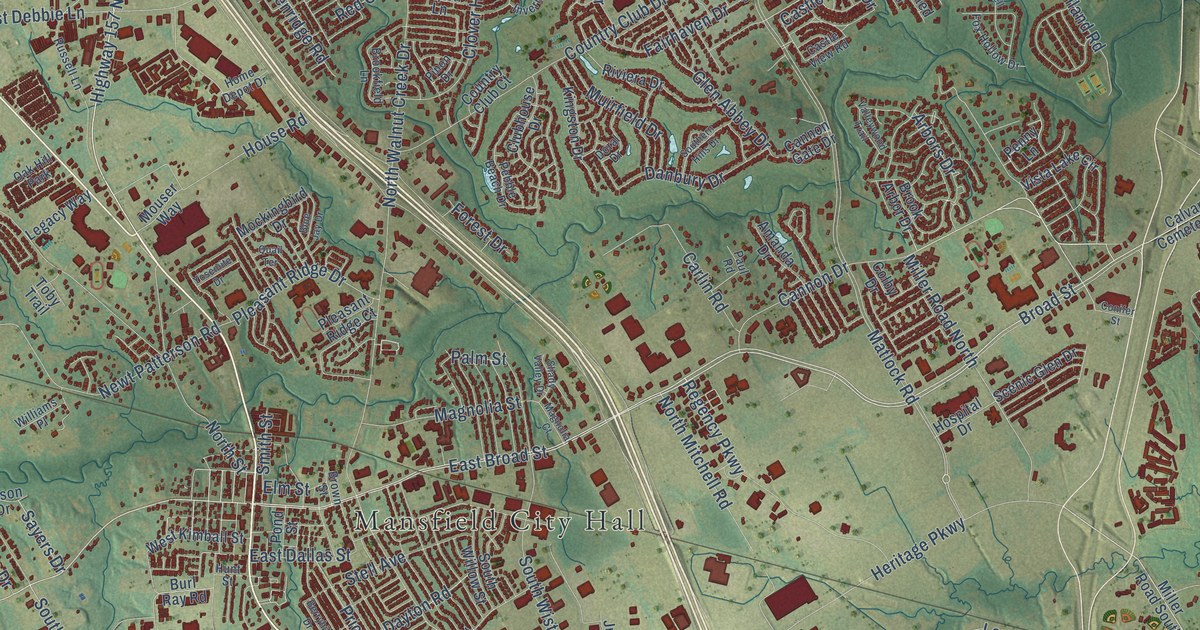 Map of Mansfield, Texas in 2026