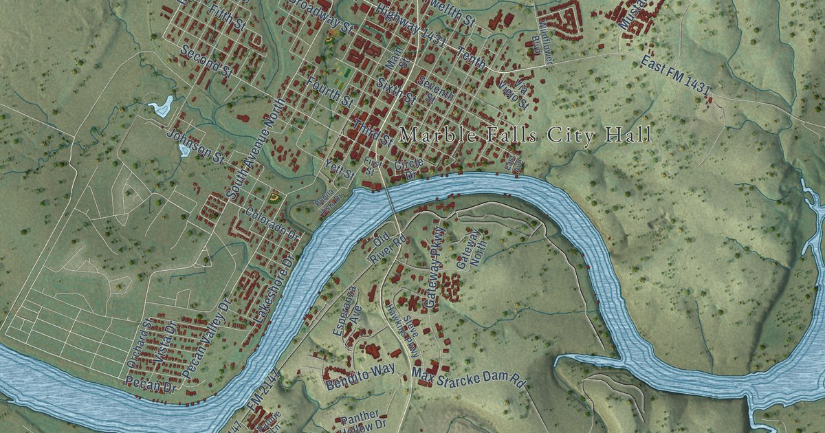 Map of Marble Falls, Texas in 2026