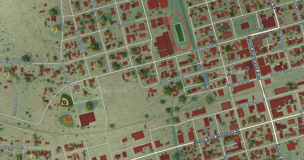 Map of Marfa, Texas in 2026