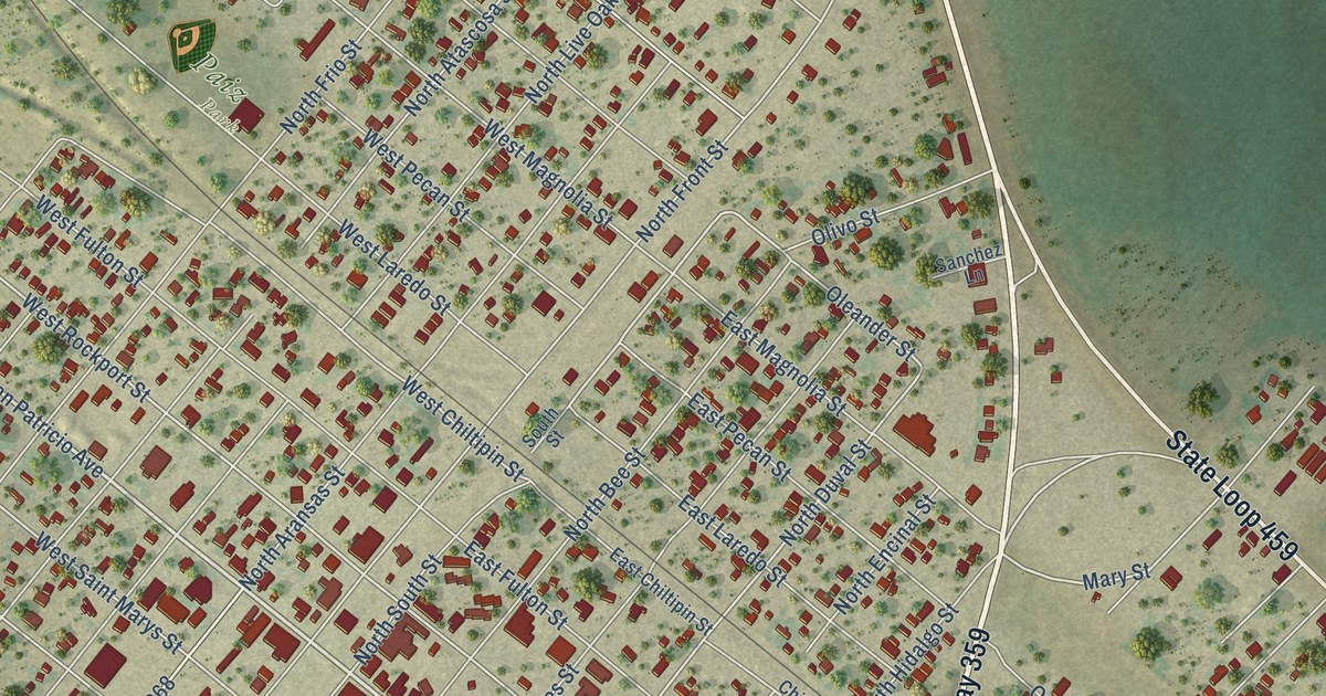 Map of Mathis, Texas in 2026