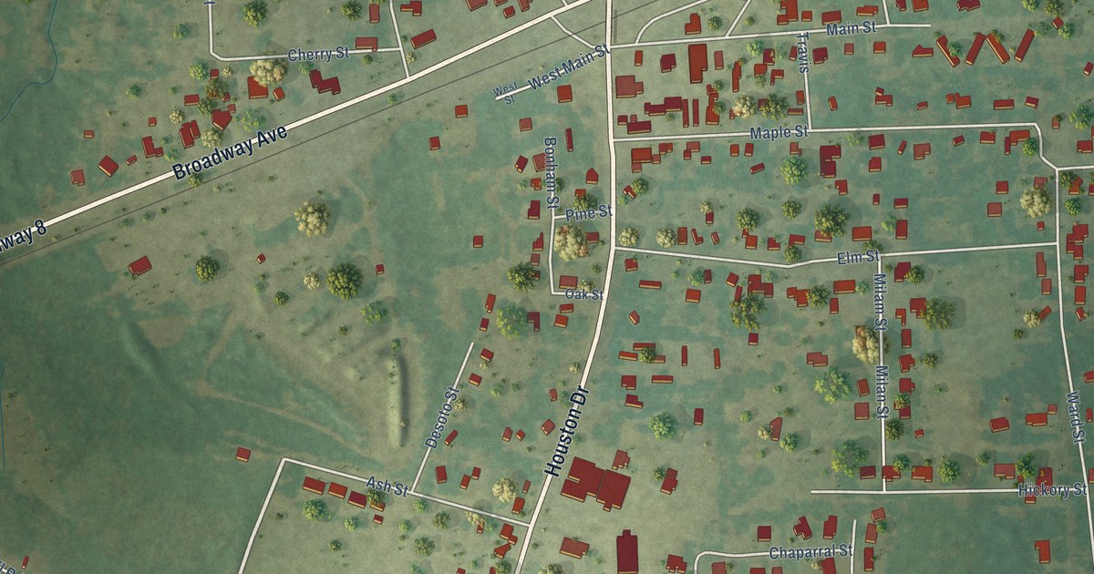 Map of Maud, Texas in 2026