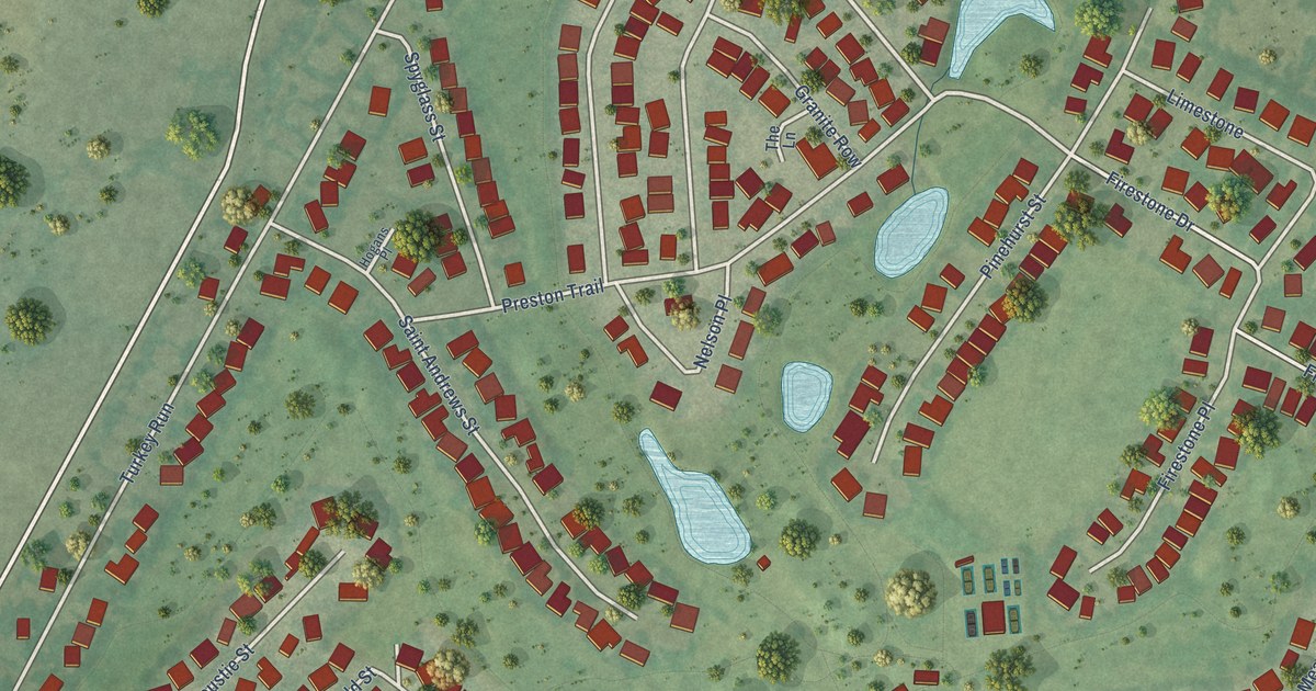 Map of Meadowlakes, Texas in 2026