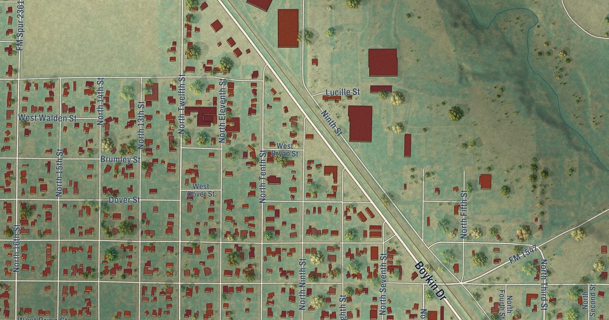 Map of Memphis, Texas in 2026