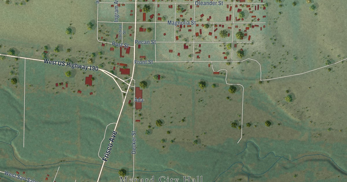 Map of Menard, Texas in 2026