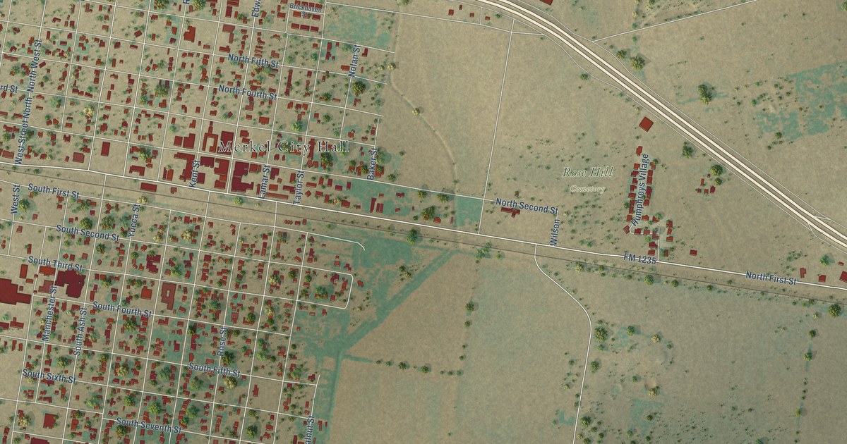 Map of Merkel, Texas in 2026