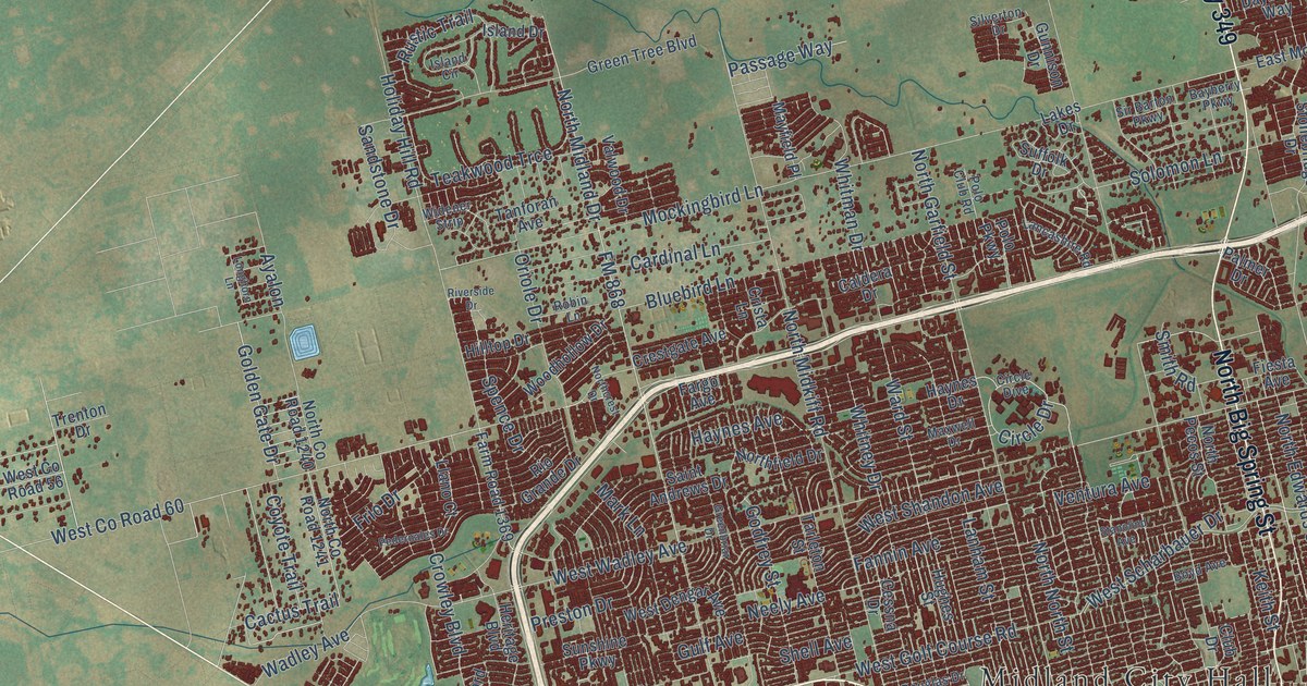 Map of Midland, Texas in 2026