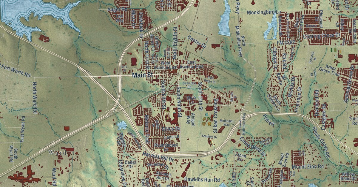 Map of Midlothian, Texas in 2026