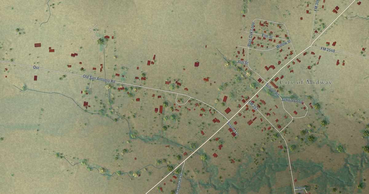 Map of Midway, Texas in 2026