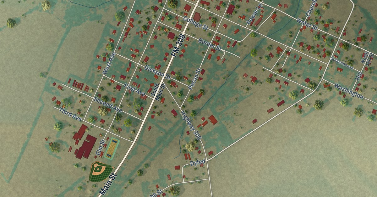 Map of Milford, Texas in 2026