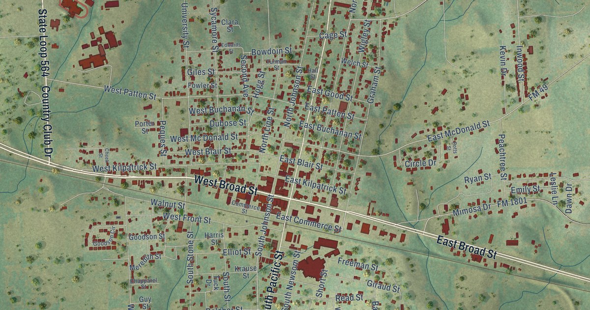 Map of Mineola, Texas in 2026