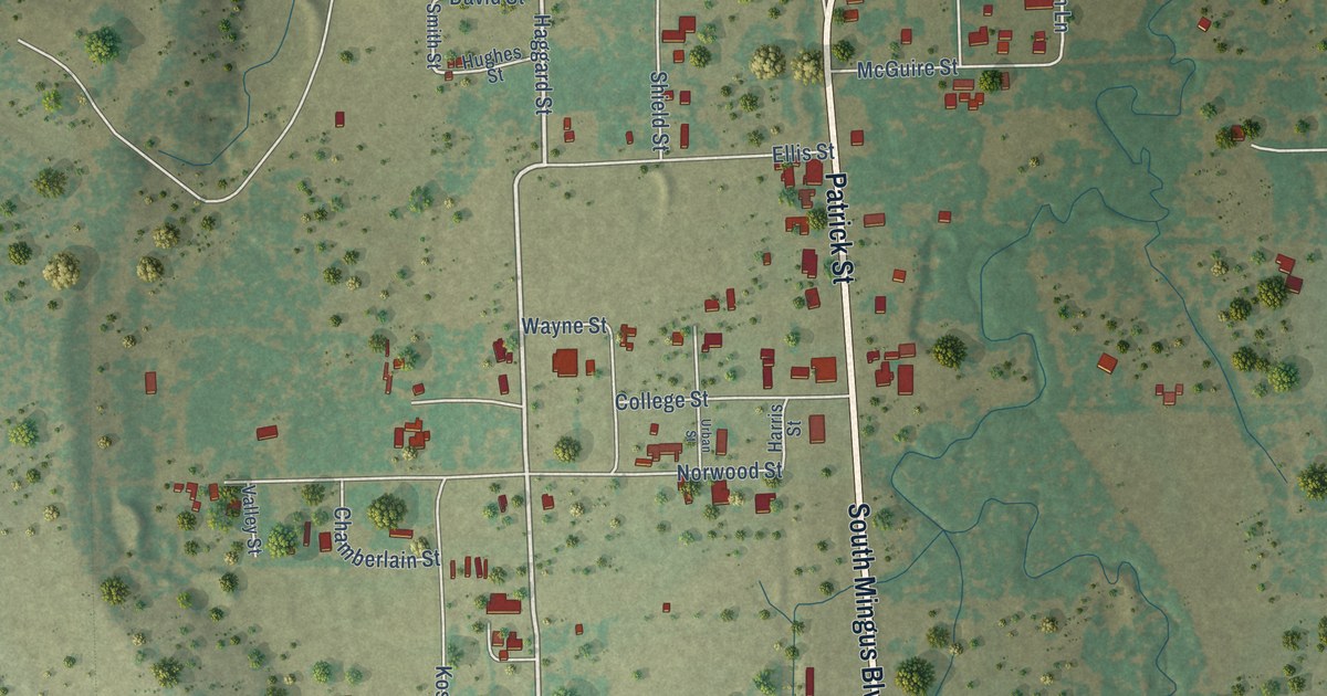 Map of Mingus, Texas in 2026