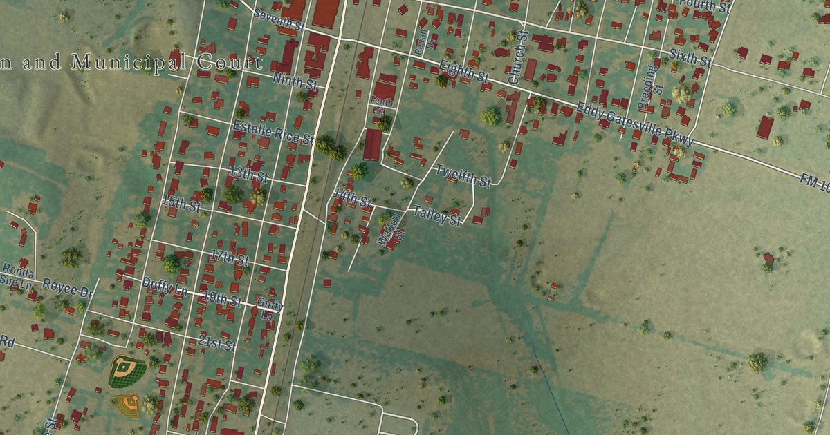 Map of Moody, Texas in 2026
