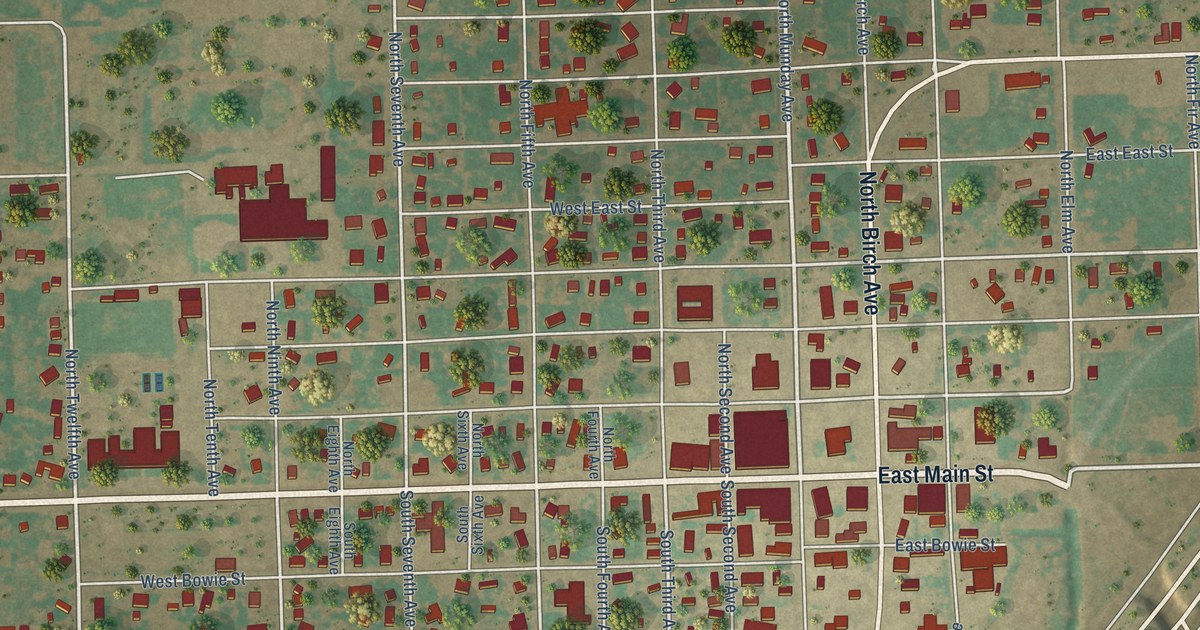 Map of Munday, Texas in 2026