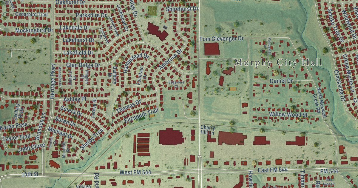 Map of Murphy, Texas in 2026