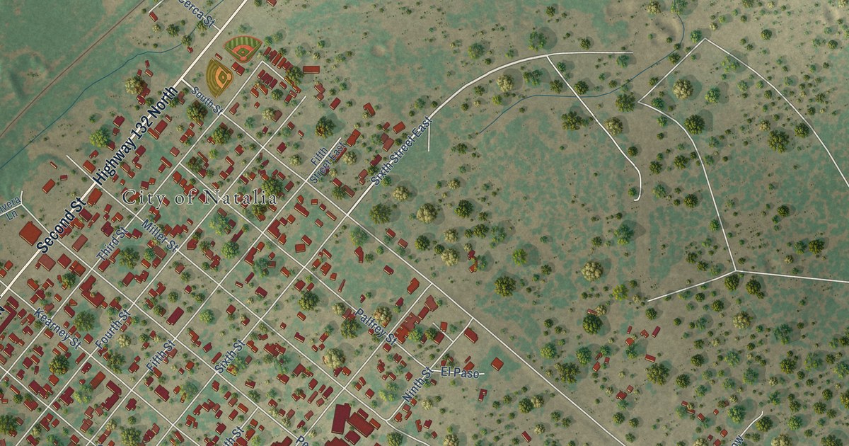 Map of Natalia, Texas in 2026