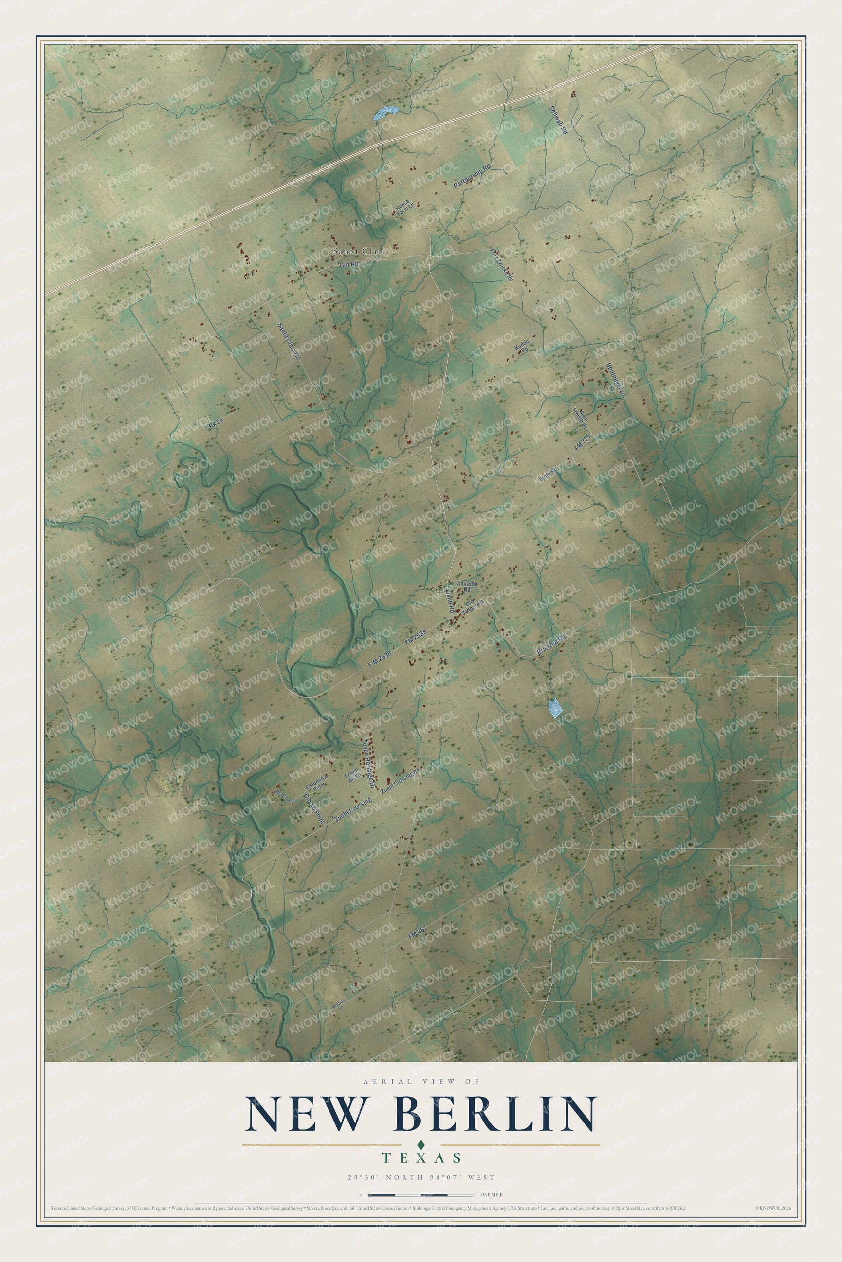 Watermarked full-map preview of New Berlin, Texas