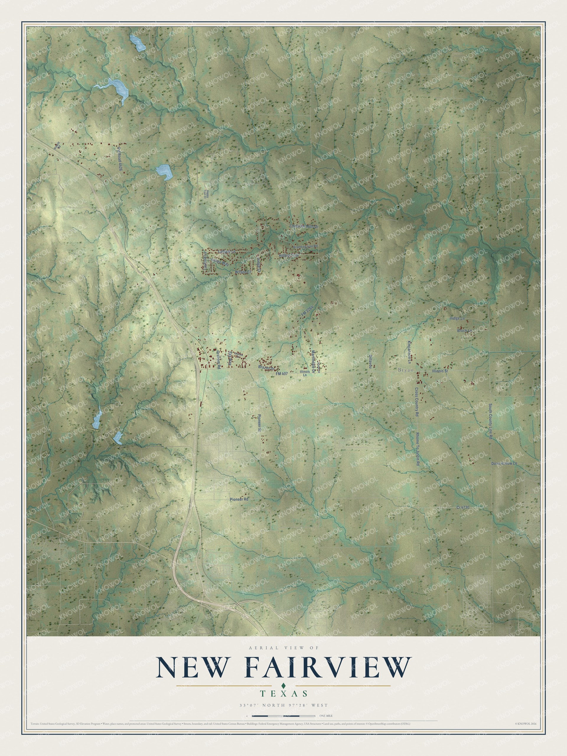 Watermarked full-map preview of New Fairview, Texas