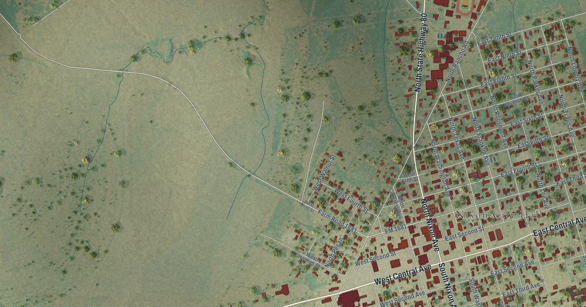 Map of Nixon, Texas in 2026