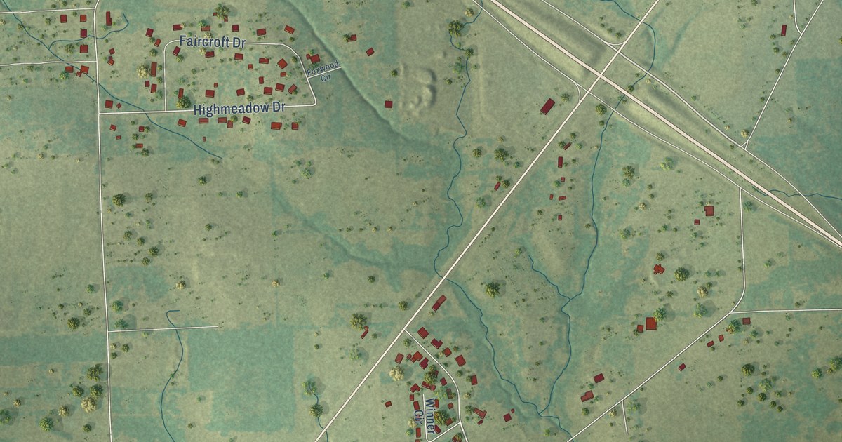Map of Noonday, Texas in 2026