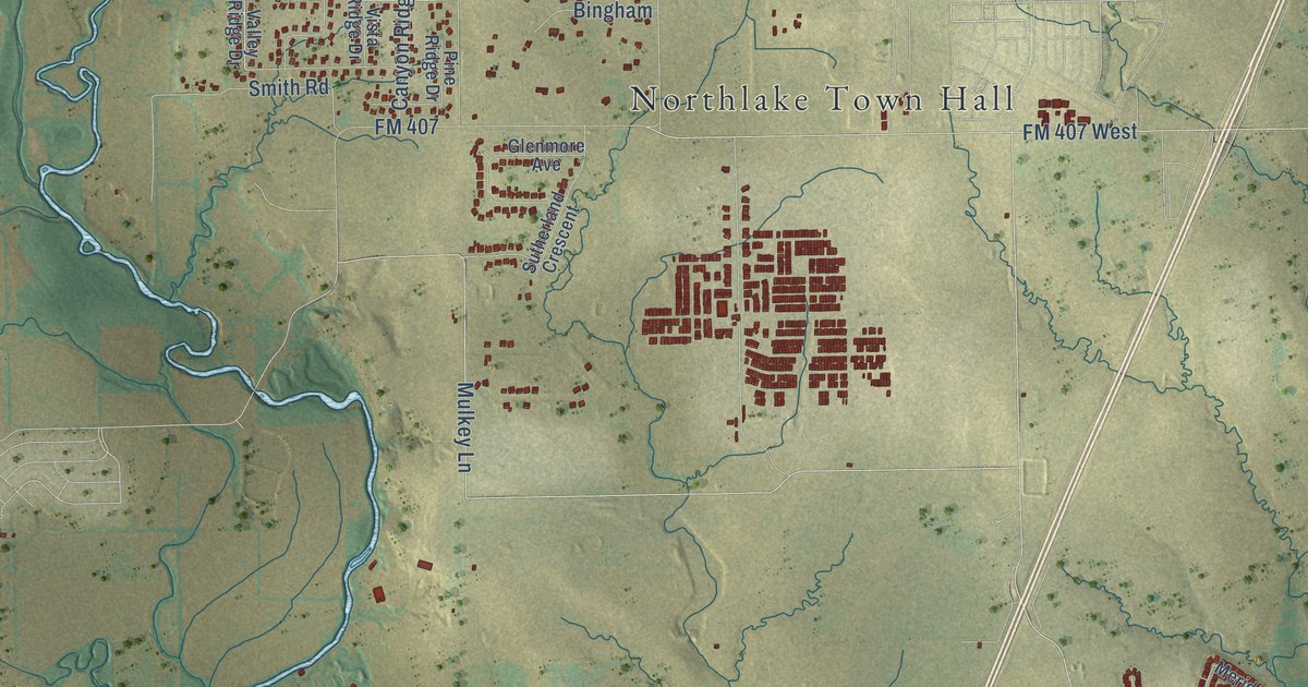 Map of Northlake, Texas in 2026