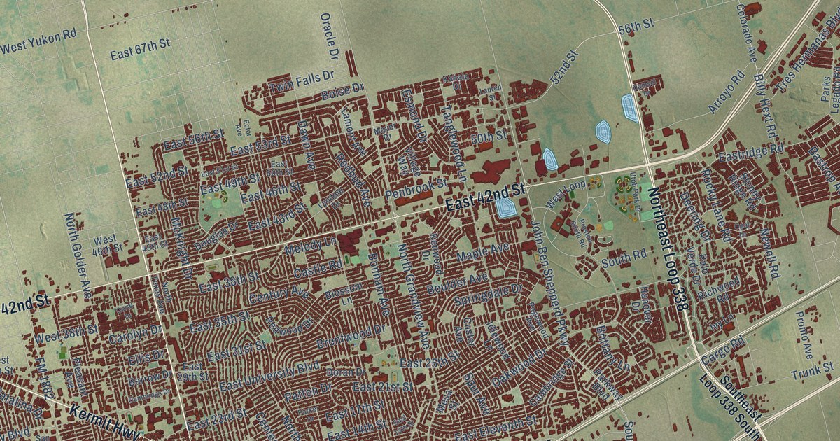 Map of Odessa, Texas in 2026