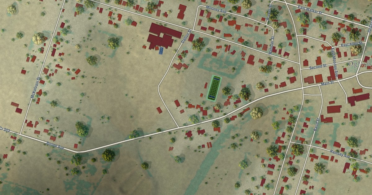 Map of Oglesby, Texas in 2026