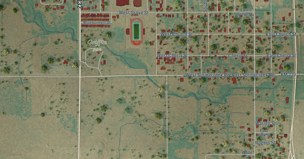 Map of Olney, Texas in 2026