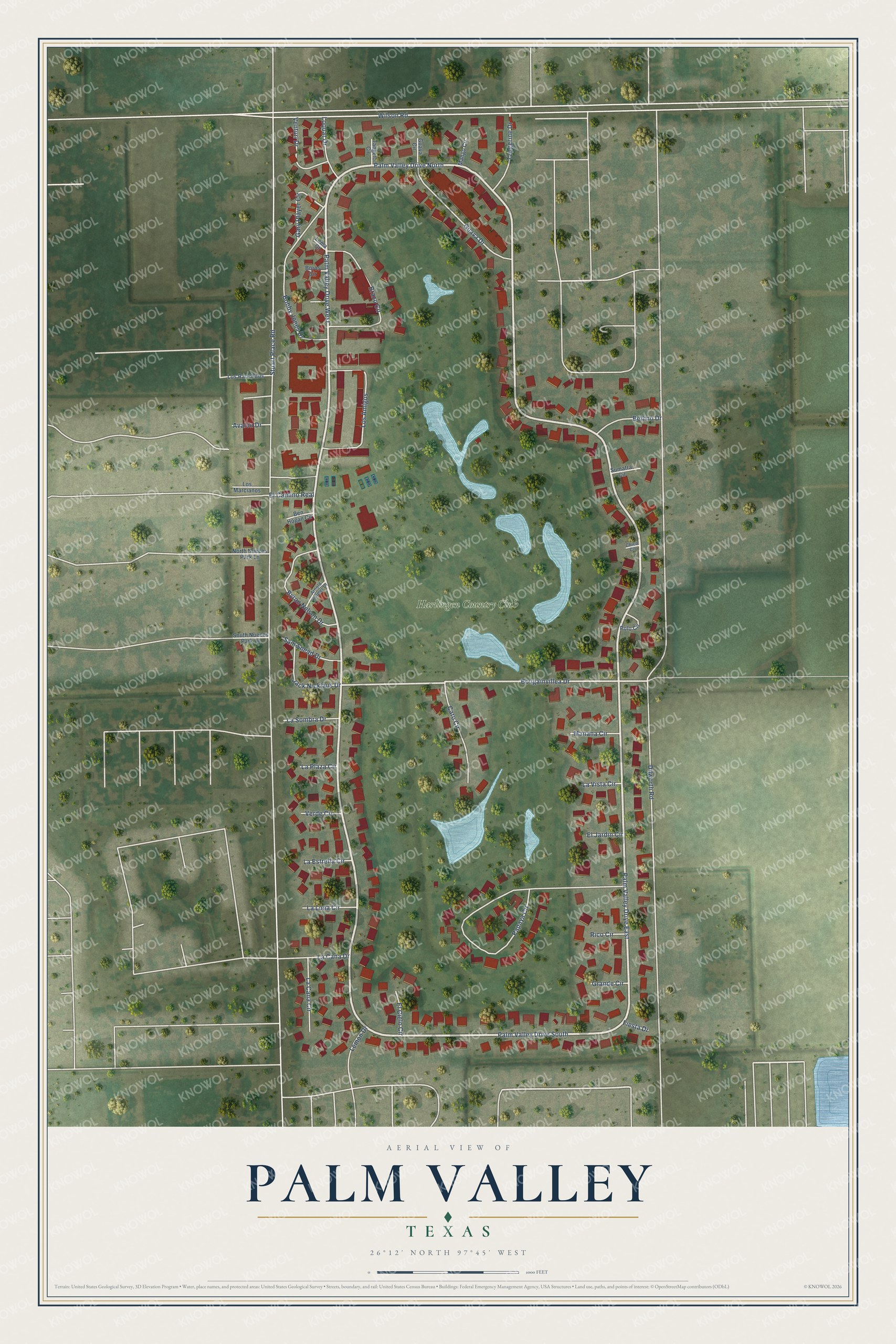 Watermarked full-map preview of Palm Valley, Texas