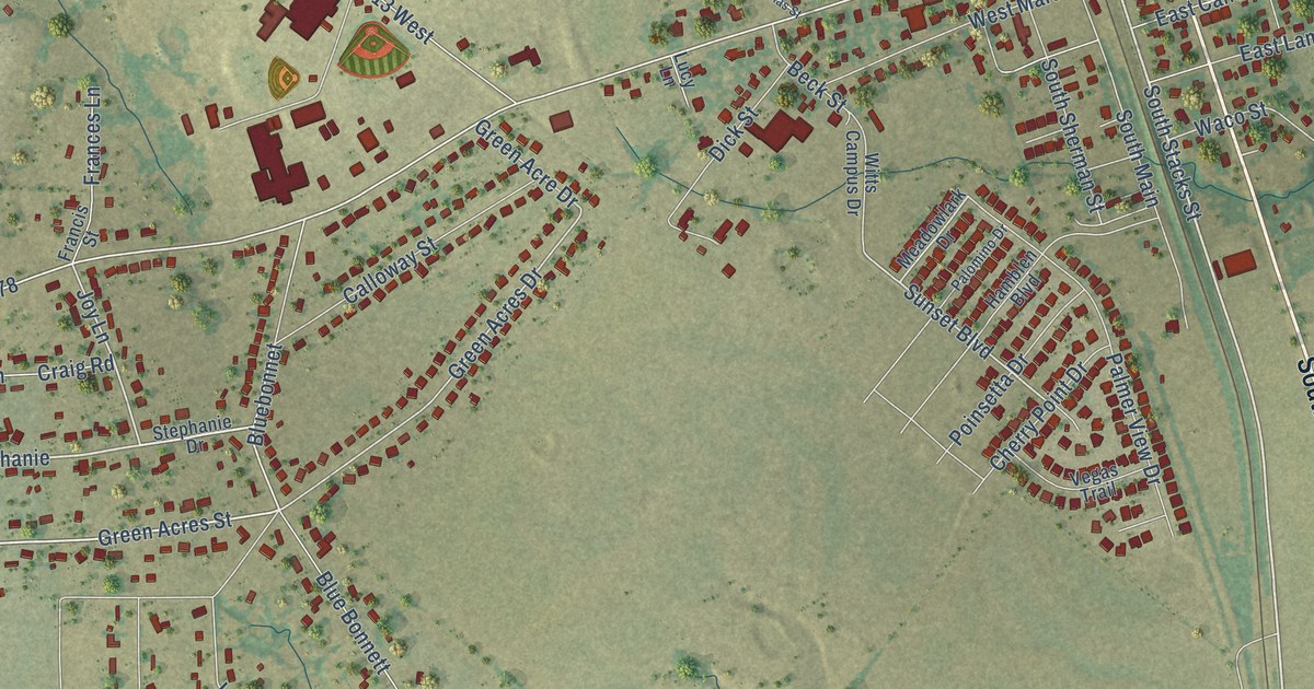Map of Palmer, Texas in 2026