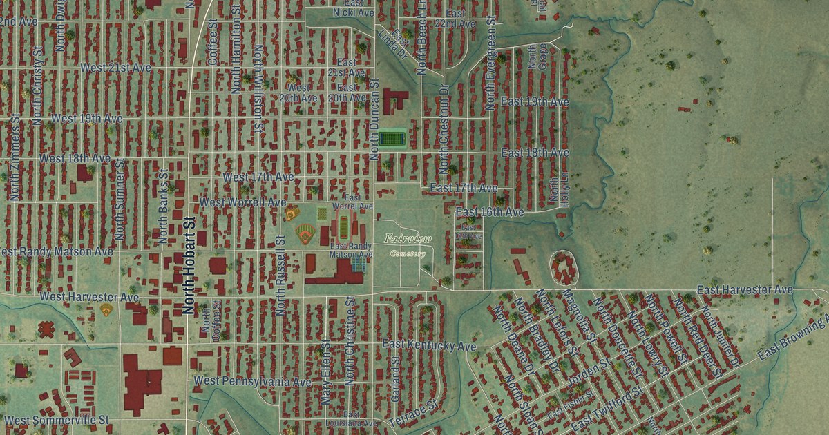 Map of Pampa, Texas in 2026