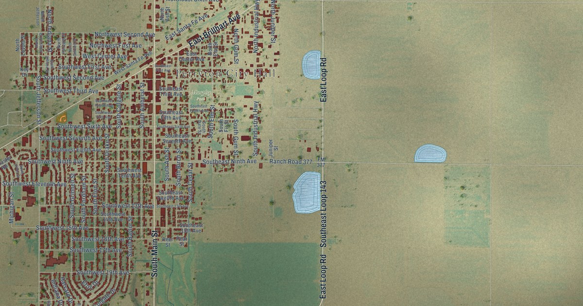 Map of Perryton, Texas in 2026
