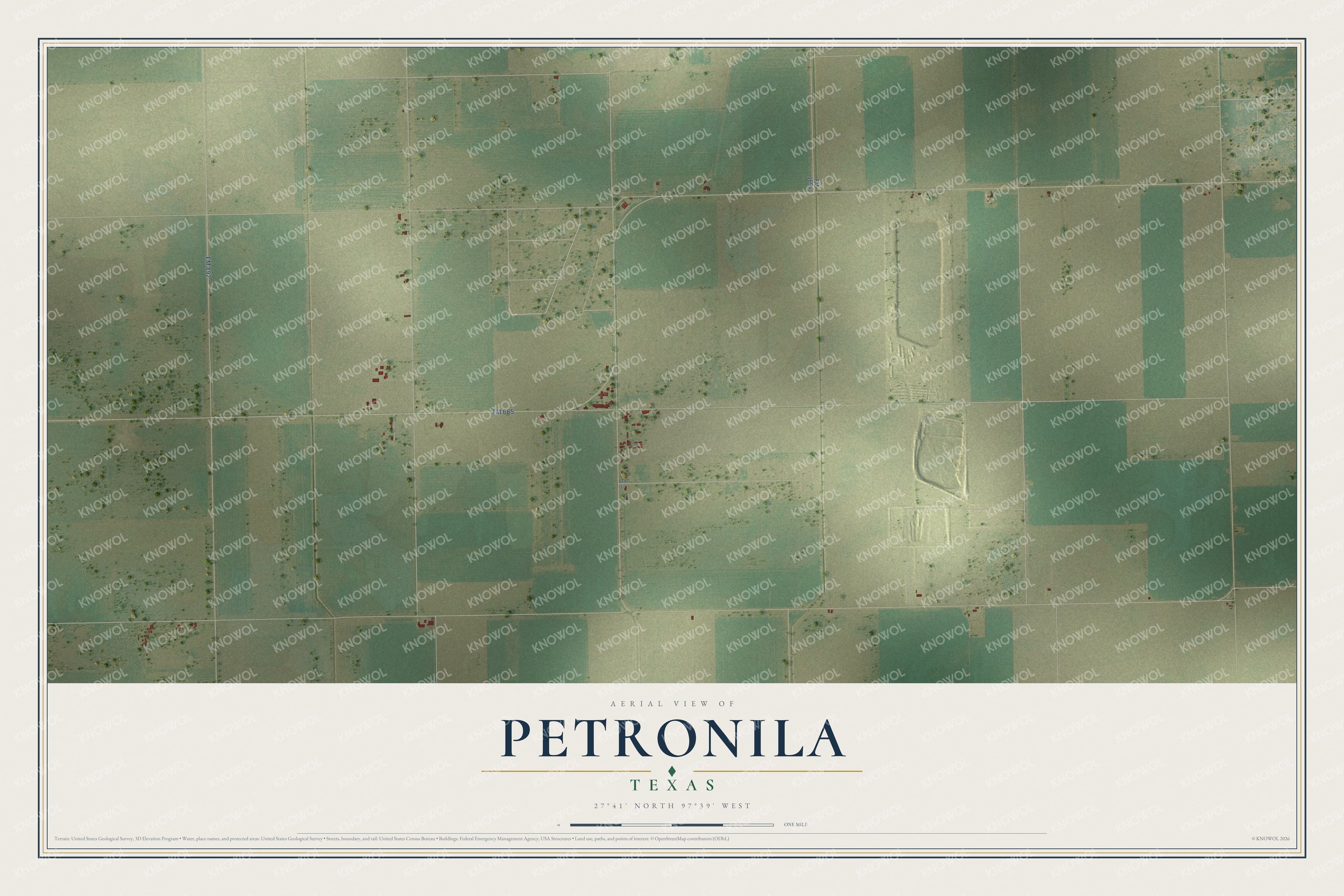 Watermarked full-map preview of Petronila, Texas