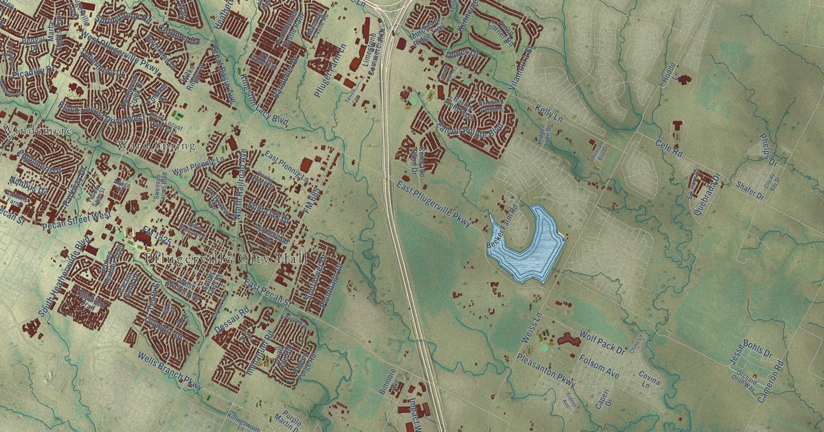 Map of Pflugerville, Texas in 2026