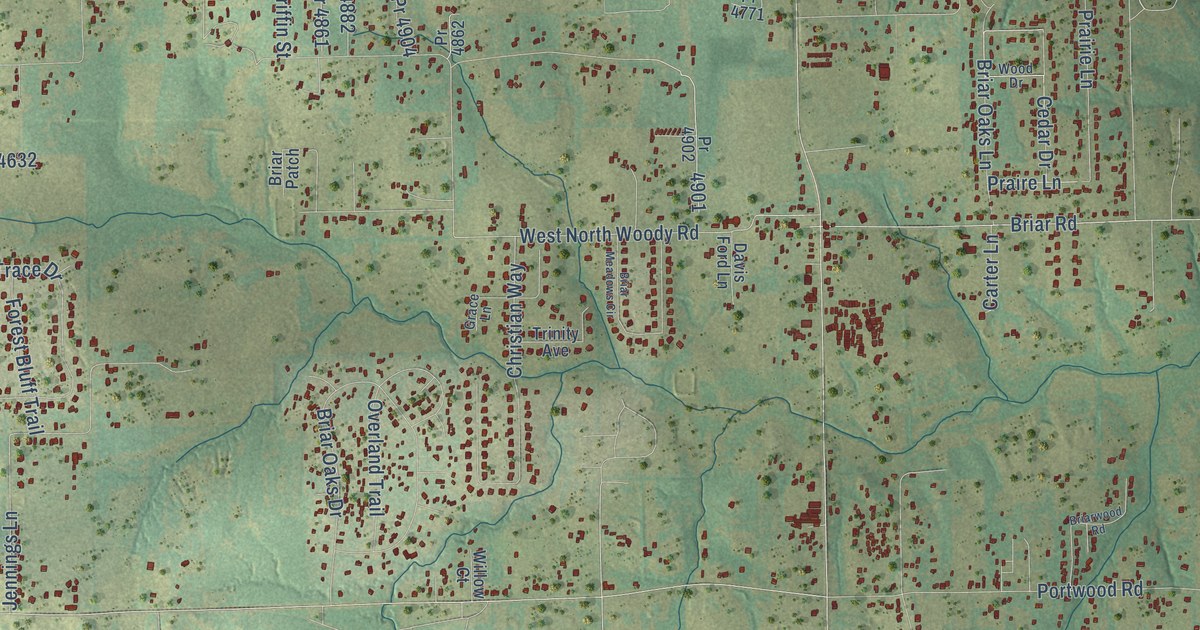 Map of Briar, Texas in 2026