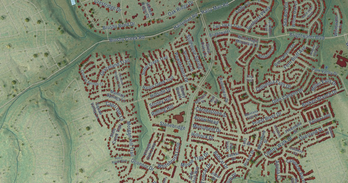 Map of Brushy Creek, Texas in 2026