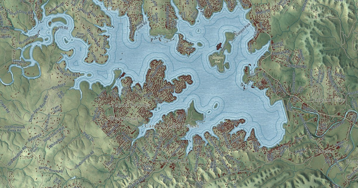 Map of Canyon Lake, Texas in 2026