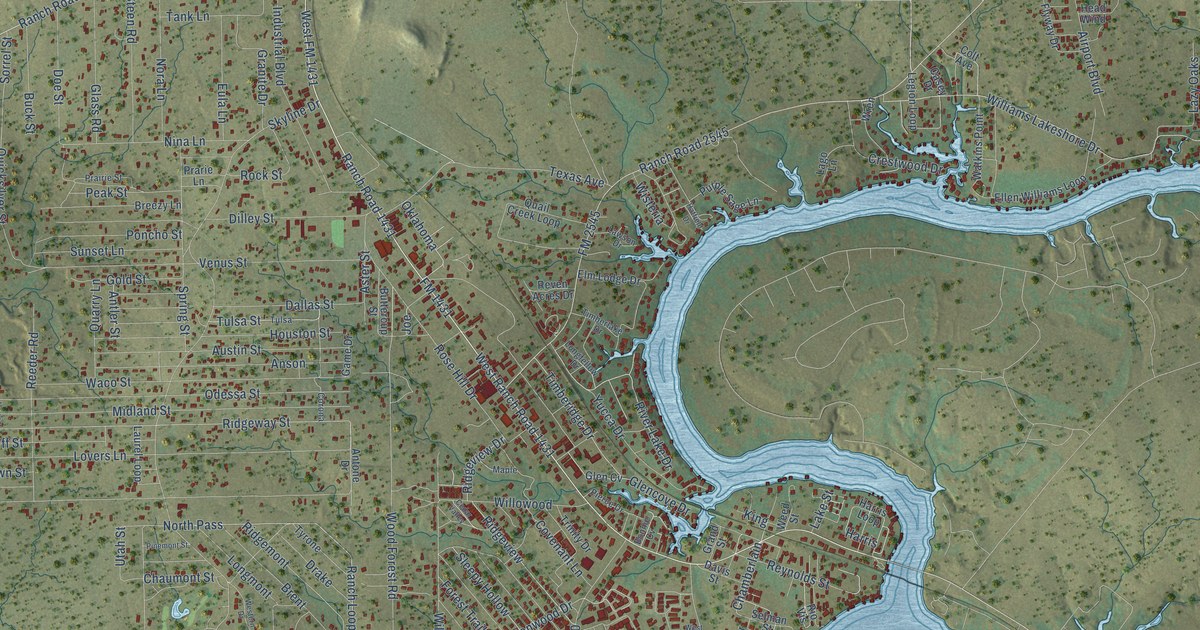 Map of Kingsland, Texas in 2026