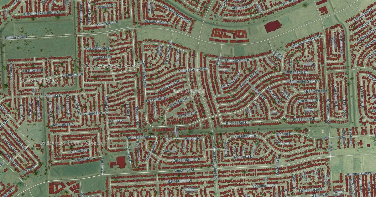 Map of Mission Bend, Texas in 2026