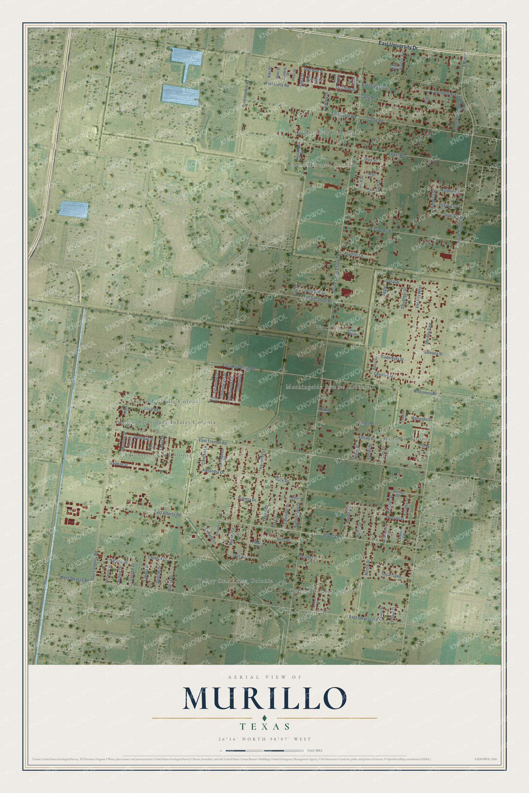 Watermarked full-map preview of Murillo, Texas