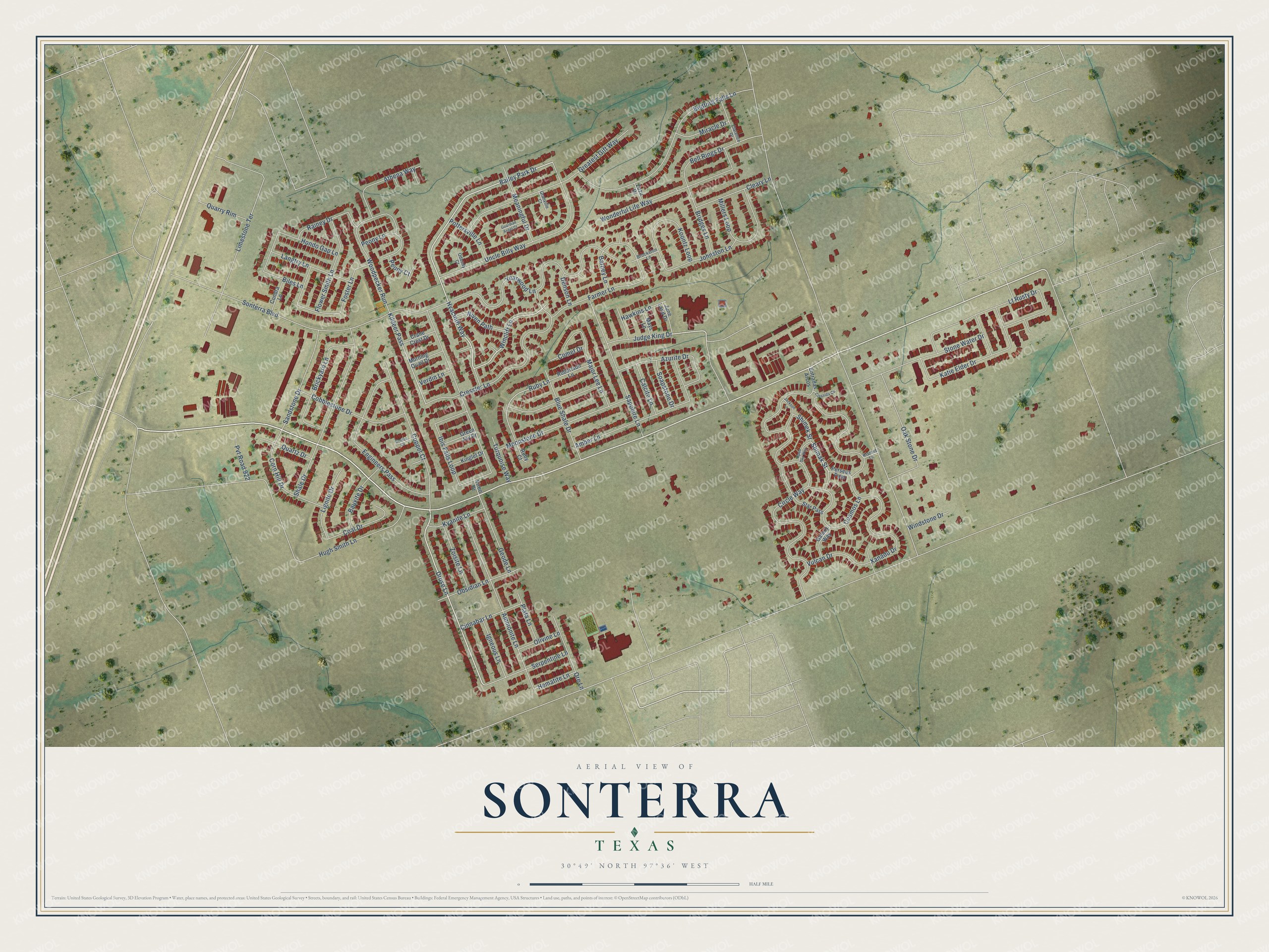 Watermarked full-map preview of Sonterra, Texas