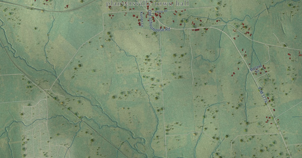 Map of Plantersville, Texas in 2026